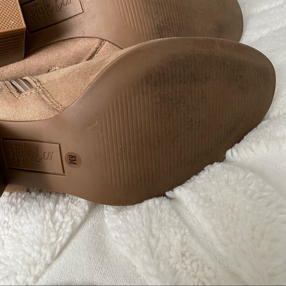 Style & Co. Tan/Cream Heeled Boots Women’s Size 8 - Picture 7 of 11